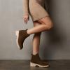 image:imageCUSHIONAIRE Parade PullOn Womens Boots Lightweight Lug Sole Chelsea Style Ankle Boots for Women with Detailed StitchingChocolate