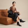 image:imageCUSHIONAIRE Womens Barbi Pointed Toe Kitten Heel Bootie  Soft Vegan Leather Memory Foam Wide Widths and Back ZipperBlack