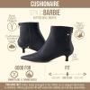 image:imageCUSHIONAIRE Womens Barbi Pointed Toe Kitten Heel Bootie  Soft Vegan Leather Memory Foam Wide Widths and Back ZipperBlack