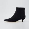 image:imageCUSHIONAIRE Womens Barbi Pointed Toe Kitten Heel Bootie  Soft Vegan Leather Memory Foam Wide Widths and Back ZipperBlack Microsuede