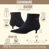 image:imageCUSHIONAIRE Womens Barbi Pointed Toe Kitten Heel Bootie  Soft Vegan Leather Memory Foam Wide Widths and Back ZipperBlack Microsuede