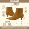 image:imageCUSHIONAIRE Womens Barbi Pointed Toe Kitten Heel Bootie  Soft Vegan Leather Memory Foam Wide Widths and Back ZipperChestnut Microsuede