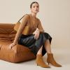 image:imageCUSHIONAIRE Womens Barbi Pointed Toe Kitten Heel Bootie  Soft Vegan Leather Memory Foam Wide Widths and Back ZipperChestnut Microsuede