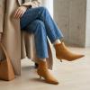 image:imageCUSHIONAIRE Womens Barbi Pointed Toe Kitten Heel Bootie  Soft Vegan Leather Memory Foam Wide Widths and Back ZipperChestnut Microsuede