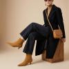 image:imageCUSHIONAIRE Womens Barbi Pointed Toe Kitten Heel Bootie  Soft Vegan Leather Memory Foam Wide Widths and Back ZipperChestnut Microsuede