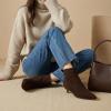 image:imageCUSHIONAIRE Womens Barbi Pointed Toe Kitten Heel Bootie  Soft Vegan Leather Memory Foam Wide Widths and Back ZipperChocolate Microsuede