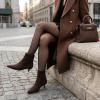 image:imageCUSHIONAIRE Womens Barbi Pointed Toe Kitten Heel Bootie  Soft Vegan Leather Memory Foam Wide Widths and Back ZipperChocolate Microsuede