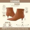 image:imageCUSHIONAIRE Womens Barbi Pointed Toe Kitten Heel Bootie  Soft Vegan Leather Memory Foam Wide Widths and Back ZipperCognac