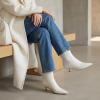 image:imageCUSHIONAIRE Womens Barbi Pointed Toe Kitten Heel Bootie  Soft Vegan Leather Memory Foam Wide Widths and Back ZipperCream