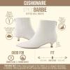 image:imageCUSHIONAIRE Womens Barbi Pointed Toe Kitten Heel Bootie  Soft Vegan Leather Memory Foam Wide Widths and Back ZipperCream