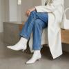 image:imageCUSHIONAIRE Womens Barbi Pointed Toe Kitten Heel Bootie  Soft Vegan Leather Memory Foam Wide Widths and Back ZipperCream