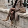 image:imageCUSHIONAIRE Womens Barbi Pointed Toe Kitten Heel Bootie  Soft Vegan Leather Memory Foam Wide Widths and Back ZipperTaupe Microsuede