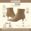 image:imageCUSHIONAIRE Womens Barbi Pointed Toe Kitten Heel Bootie  Soft Vegan Leather Memory Foam Wide Widths and Back ZipperTaupe Microsuede