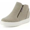 image:imageCUSHIONAIRE Hart Womens Casual Shoes with Dual Zippers Lightweight Hidden Wedge Fashion Sneakers for WomenGrey Canvas