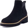 image:imageCUSHIONAIRE Parade PullOn Womens Boots Lightweight Lug Sole Chelsea Style Ankle Boots for Women with Detailed StitchingBlack