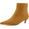 image:imageCUSHIONAIRE Womens Barbi Pointed Toe Kitten Heel Bootie  Soft Vegan Leather Memory Foam Wide Widths and Back ZipperChestnut Microsuede