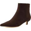 image:imageCUSHIONAIRE Womens Barbi Pointed Toe Kitten Heel Bootie  Soft Vegan Leather Memory Foam Wide Widths and Back ZipperChocolate Microsuede