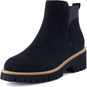 image:imageCUSHIONAIRE Parade PullOn Womens Boots Lightweight Lug Sole Chelsea Style Ankle Boots for Women with Detailed StitchingBlack