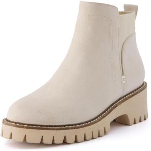 image:imageCUSHIONAIRE Parade PullOn Womens Boots Lightweight Lug Sole Chelsea Style Ankle Boots for Women with Detailed StitchingBone