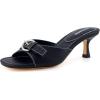 image:imageCUSHIONAIRE Belle Kitten Heels for Women with Buckle Accent Comfortable Mule Dressy Womens SandalsBlack