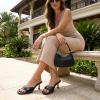 image:imageCUSHIONAIRE Belle Kitten Heels for Women with Buckle Accent Comfortable Mule Dressy Womens SandalsBlack