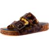 image:imageCUSHIONAIRE Pool Slides for Women Waterproof Double Buckle Adjustable SlipOn Womens Sandals for Beach Shower Casual WearTortie Smooth