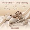image:imageCUSHIONAIRE Talisa Espadrilles for Women Closed Toe Wedge Sandal with Elastic Ankle Strap and Jute Wrapped Sole BEIGE 10W