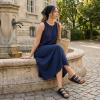 image:imageCUSHIONAIRE Womens Lela Cork footbed Sandal with ComfortBlack Nappa
