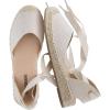 image:imageCUSHIONAIRE Talisa Espadrilles for Women Closed Toe Wedge Sandal with Elastic Ankle Strap and Jute Wrapped Sole BEIGE 10W