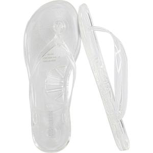 image:imageCUSHIONAIRE Splash Jelly Flip Flops for Women With Flexible Sole Soft Footbed Summer Sandals for WomenClear