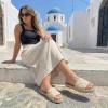 image:imageCUSHIONAIRE Bolero Sandals for Women Woven Raffia Slide with Jute Sole Floral Straw Detail and Memory FoamNatural
