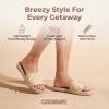 image:imageCUSHIONAIRE Bolero Sandals for Women Woven Raffia Slide with Jute Sole Floral Straw Detail and Memory FoamNatural