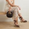 image:imageCUSHIONAIRE Bonita Platform Espadrille Wedge Sandals for Women Closed Toe Lace Up Ankle Wrap Dressy Everyday Womens HeelsChocolate