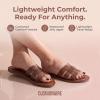 image:imageCUSHIONAIRE Caper Jelly Sandals for Women Comfortable Womens Slides with Cushioned Footbed and Wide Widths AvailableWhiskey