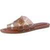 image:imageCUSHIONAIRE Caper Jelly Sandals for Women Comfortable Womens Slides with Cushioned Footbed and Wide Widths AvailableWhiskey