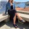 image:imageCUSHIONAIRE Eden Footbed Sandals for Women Comfortable Arch Support Womens Sandals with Platform Slingback Strap and Memory FoamBlack