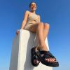 image:imageCUSHIONAIRE Eden Footbed Sandals for Women Comfortable Arch Support Womens Sandals with Platform Slingback Strap and Memory FoamBlack