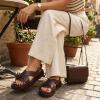 image:imageCUSHIONAIRE Eden Footbed Sandals for Women Comfortable Arch Support Womens Sandals with Platform Slingback Strap and Memory FoamChocolate