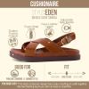 image:imageCUSHIONAIRE Eden Footbed Sandals for Women Comfortable Arch Support Womens Sandals with Platform Slingback Strap and Memory FoamCognac