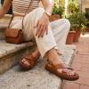 image:imageCUSHIONAIRE Eden Footbed Sandals for Women Comfortable Arch Support Womens Sandals with Platform Slingback Strap and Memory FoamCognac
