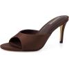 image:imageCUSHIONAIRE Elle Pointed Heel Womens Sandal Open Toe Heeled Mule with Cushioned Memory and Stiletto DesignBrown