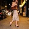 image:imageCUSHIONAIRE Elle Pointed Heel Womens Sandal Open Toe Heeled Mule with Cushioned Memory and Stiletto DesignBrown Microsuede