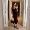 image:imageCUSHIONAIRE Elle Pointed Heel Womens Sandal Open Toe Heeled Mule with Cushioned Memory and Stiletto DesignBrown Microsuede