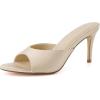 image:imageCUSHIONAIRE Elle Pointed Heel Womens Sandal Open Toe Heeled Mule with Cushioned Memory and Stiletto DesignChampagne
