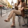 image:imageCUSHIONAIRE Flora Platform Espadrilles for Women Dressy Wedge Closed Toe Sandals with Ankle Strap and Cushioned FootbedBrown