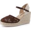 image:imageCUSHIONAIRE Flora Platform Espadrilles for Women Dressy Wedge Closed Toe Sandals with Ankle Strap and Cushioned FootbedBrown