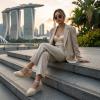 image:imageCUSHIONAIRE Flora Platform Espadrilles for Women Dressy Wedge Closed Toe Sandals with Ankle Strap and Cushioned FootbedNatural