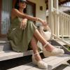 image:imageCUSHIONAIRE Flora Platform Espadrilles for Women Dressy Wedge Closed Toe Sandals with Ankle Strap and Cushioned FootbedNatural