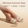 image:imageCUSHIONAIRE Lucia Raffia Bow Espadrille Sandals for Women Woven Straw Flat Slide Summer Sandals with Cushioned FootbedBeige