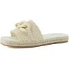 image:imageCUSHIONAIRE Lucia Raffia Bow Espadrille Sandals for Women Woven Straw Flat Slide Summer Sandals with Cushioned FootbedBeige